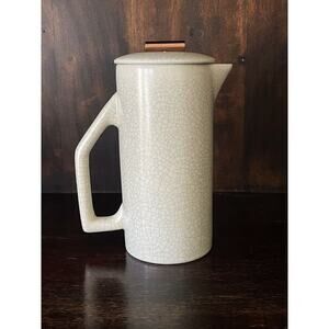 Yield: White Crackle Ceramic French Press Coffee Maker 850ml